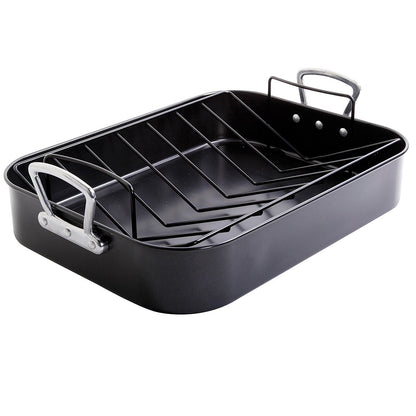 Plat à rôtir 2 pièces avec grille en charbon de bois