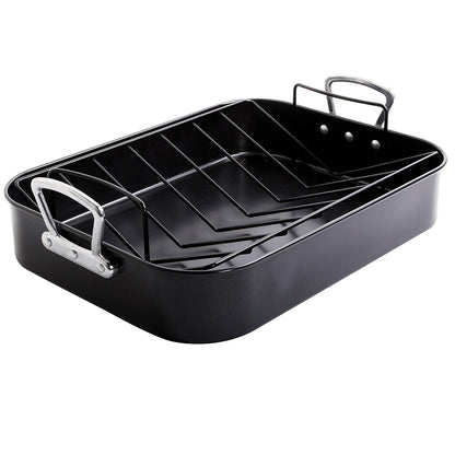 Plat à rôtir 2 pièces avec grille en charbon de bois