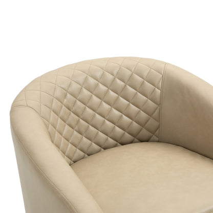 Lot de 2 chaises d'appoint tonneau en cuir vegan de 29 W avec garniture cloutée