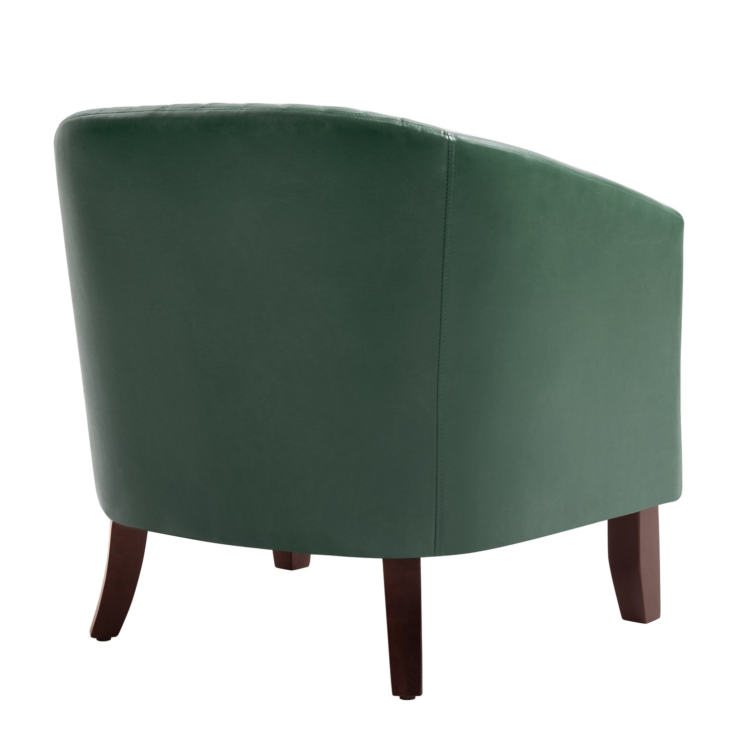 Lot de 2 chaises d'appoint tonneau en cuir vegan de 29 W avec garniture cloutée