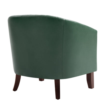 Lot de 2 chaises d'appoint tonneau en cuir vegan de 29 W avec garniture cloutée