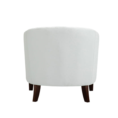 Lot de 2 chaises d'appoint tonneau en cuir vegan de 29 W avec garniture cloutée