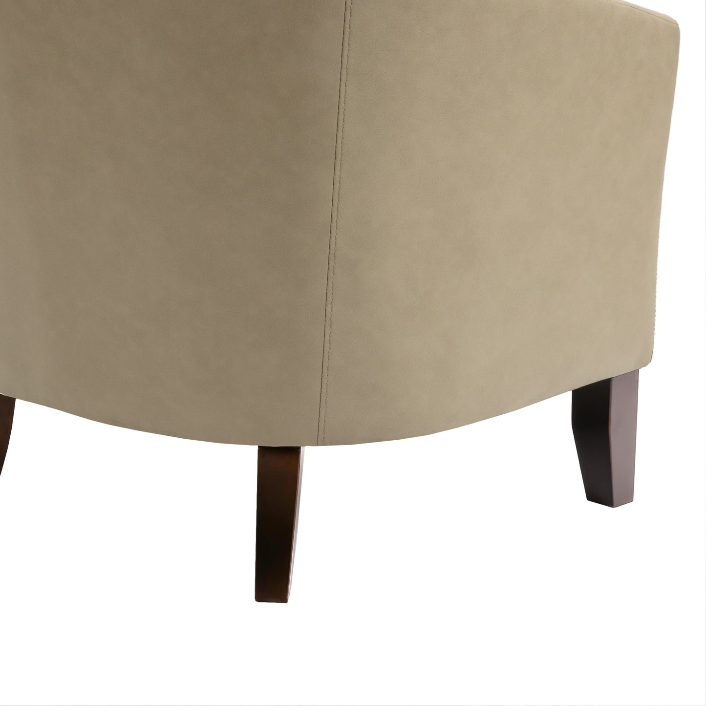 Lot de 2 chaises d'appoint tonneau en cuir vegan de 29 W avec garniture cloutée