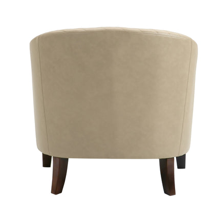 Lot de 2 chaises d'appoint tonneau en cuir vegan de 29 W avec garniture cloutée