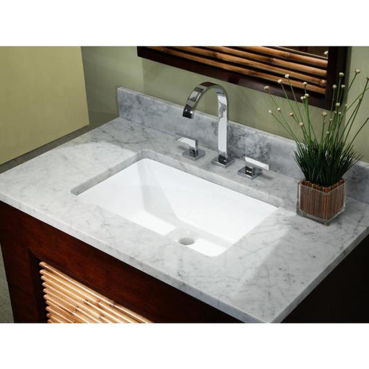 Lavabo de salle de bain rectangulaire en porcelaine et céramique de style européen de 20-3/4 pouces sous plan