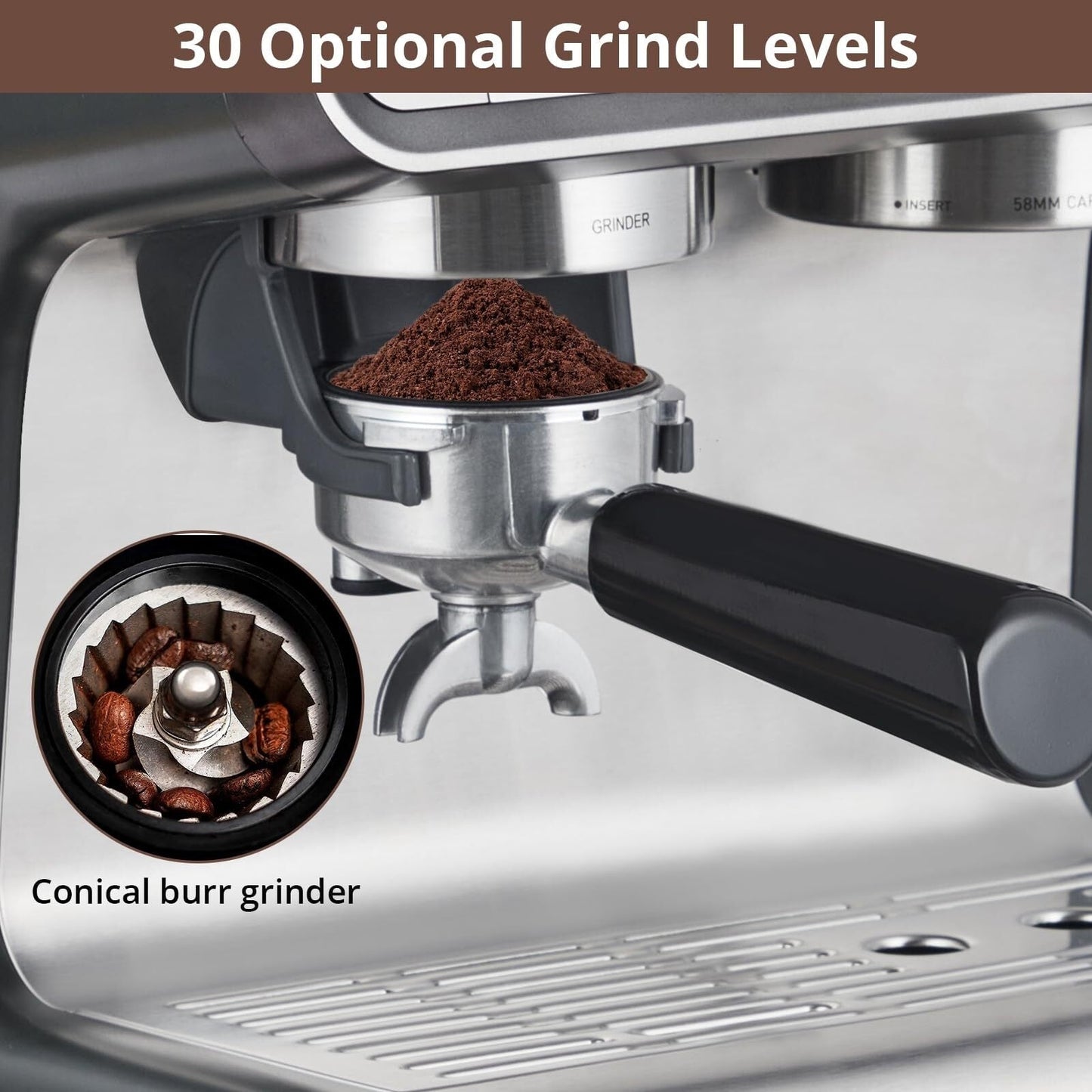 Cafetière expresso automatique 20 bars avec mousseur à lait pour barista amateur