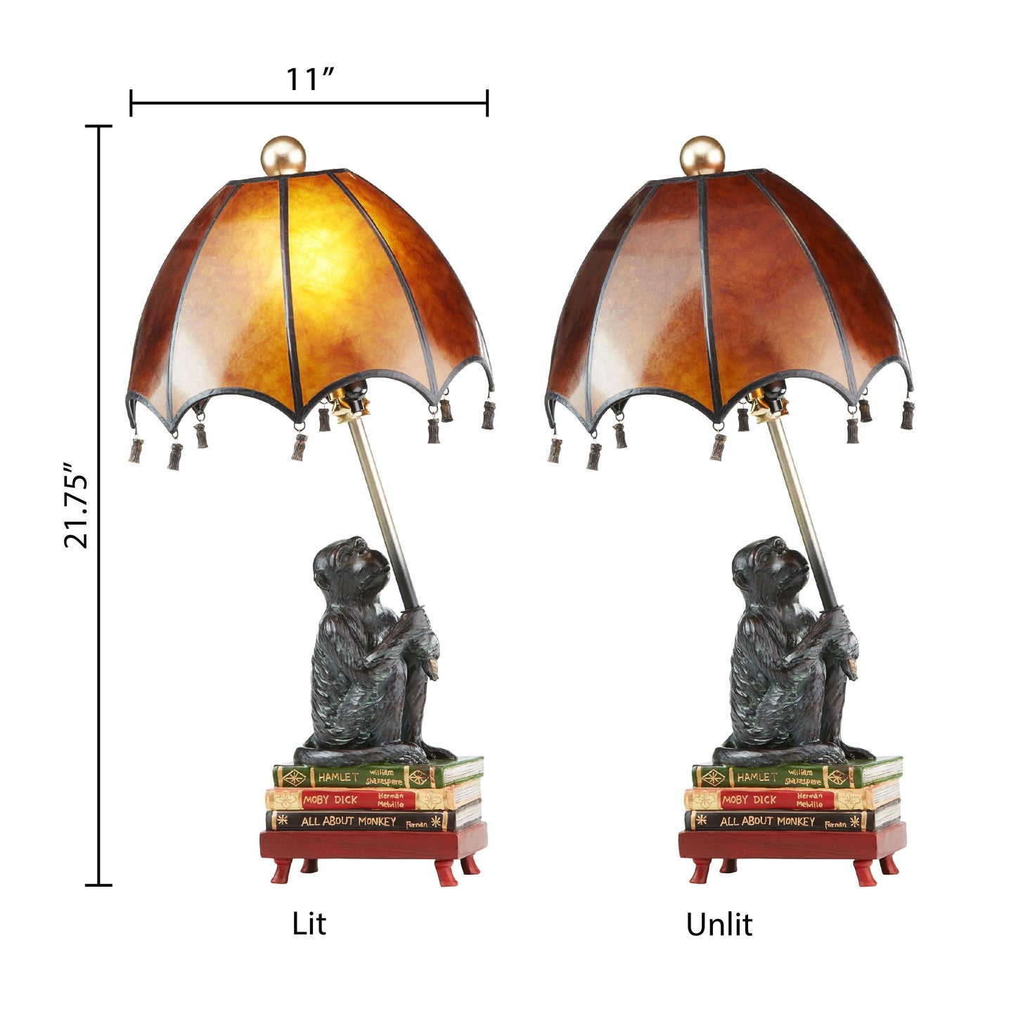 Lampe de table Singe Intellectuel 21,75 po (L 11 x l 11 x H 21,75 po)