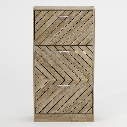 Meuble à chaussures 22,4 avec 3 tiroirs rabattables, bois/gris, par Kerrogee
