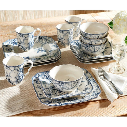 Service de table 16 pièces en porcelaine 222 Fifth Adelaide, bleu