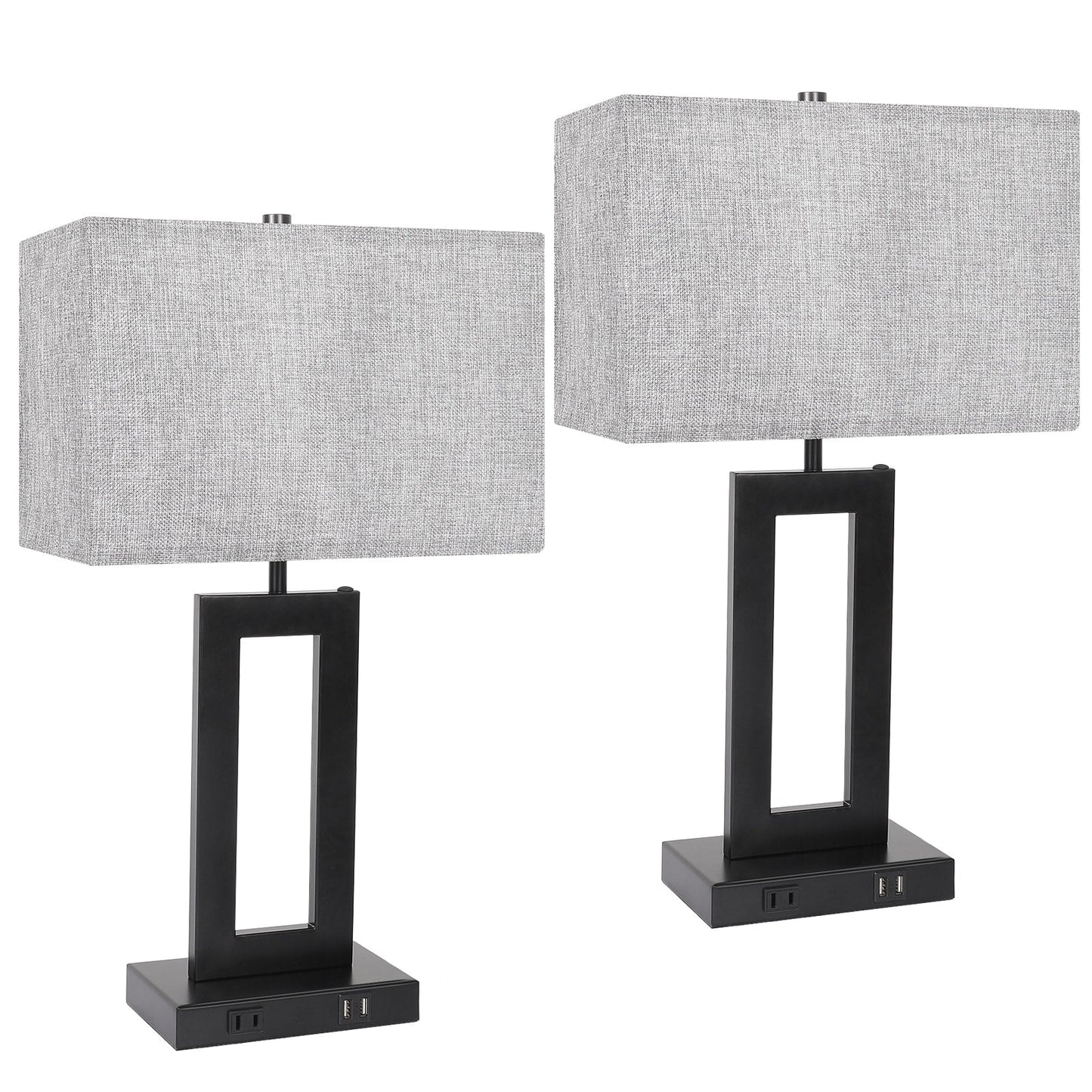 Ensemble de 22 lampes de table USB grises à commande tactile