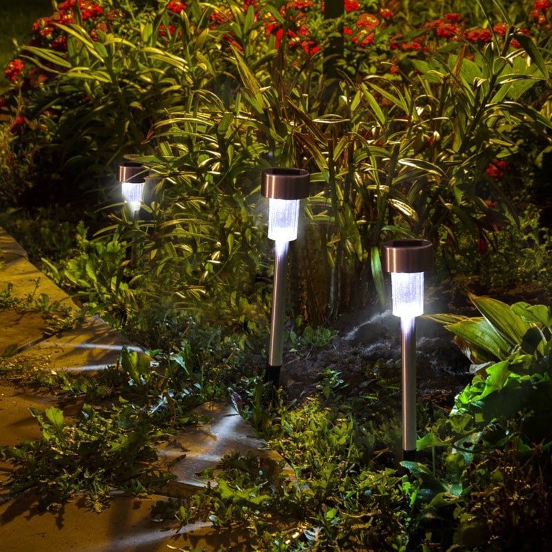 Lot de 24 lampes solaires LED haute luminosité de 5 W pour pelouse (blanc froid/blanc chaud/coloré)