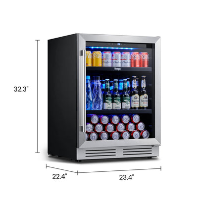 Réfrigérateur à boissons de 24 pouces, 140 canettes, pour boissons gazeuses et vins - 24 pouces