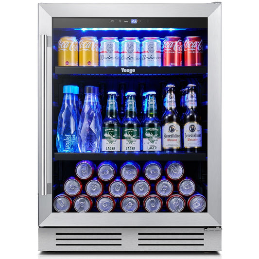 Réfrigérateur à boissons de 24 pouces, 140 canettes, pour boissons gazeuses et vins - 24 pouces