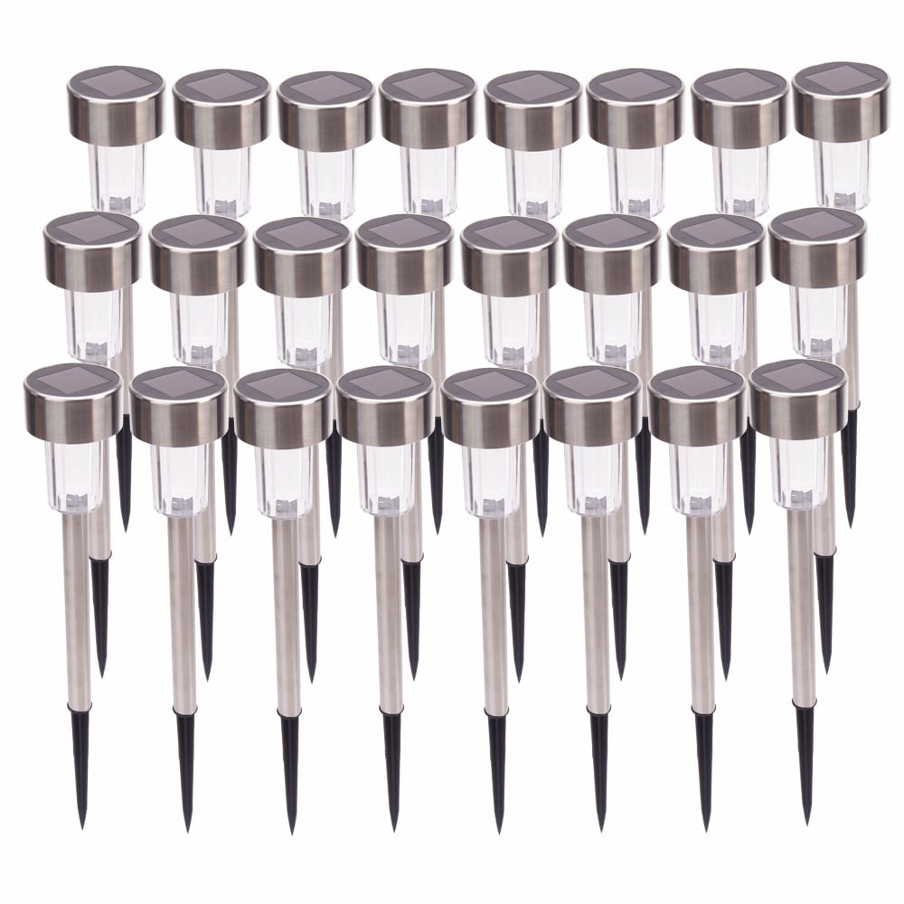 Lot de 24 lampes solaires LED haute luminosité de 5 W pour pelouse (blanc froid/blanc chaud/coloré)