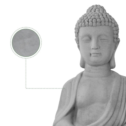 Statue de Bouddha méditant en béton léger de 65 cm