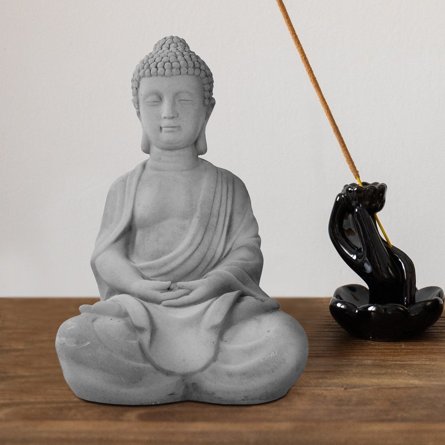 Statue de Bouddha méditant en béton léger de 65 cm