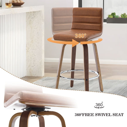 Tabourets de bar/comptoir pivotants en similicuir 26/29, lot de 2/3