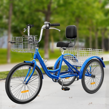 Tricycle adulte 26 pouces, 3 roues, 7 vitesses