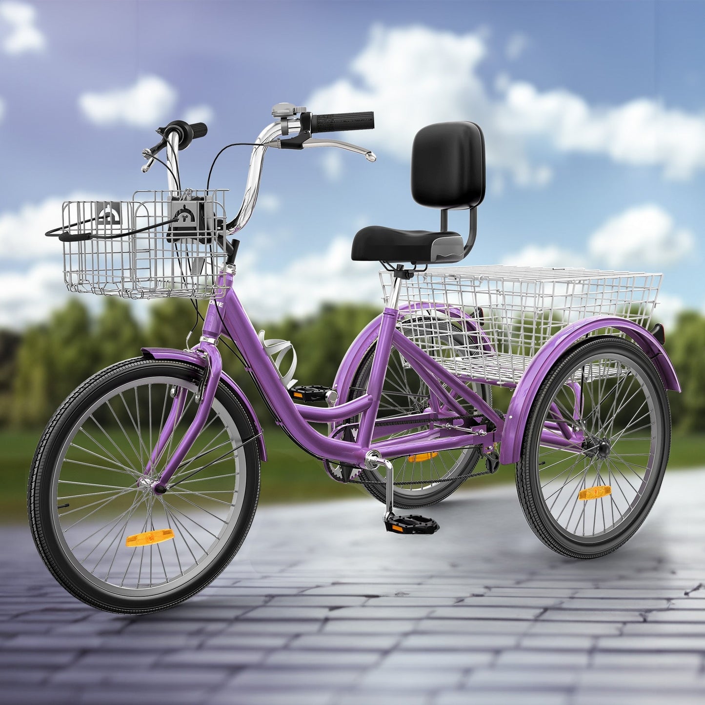 Tricycle adulte 26 pouces, 3 roues, 7 vitesses