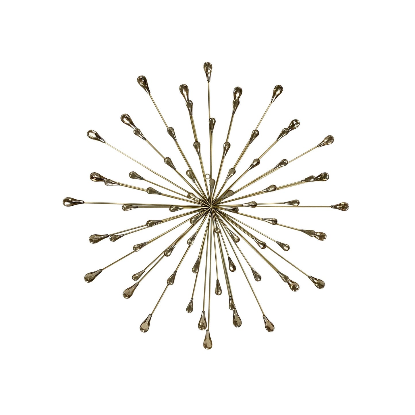 Décoration murale en métal/perles transparentes en forme d'étoile dorée de 28 diamètres
