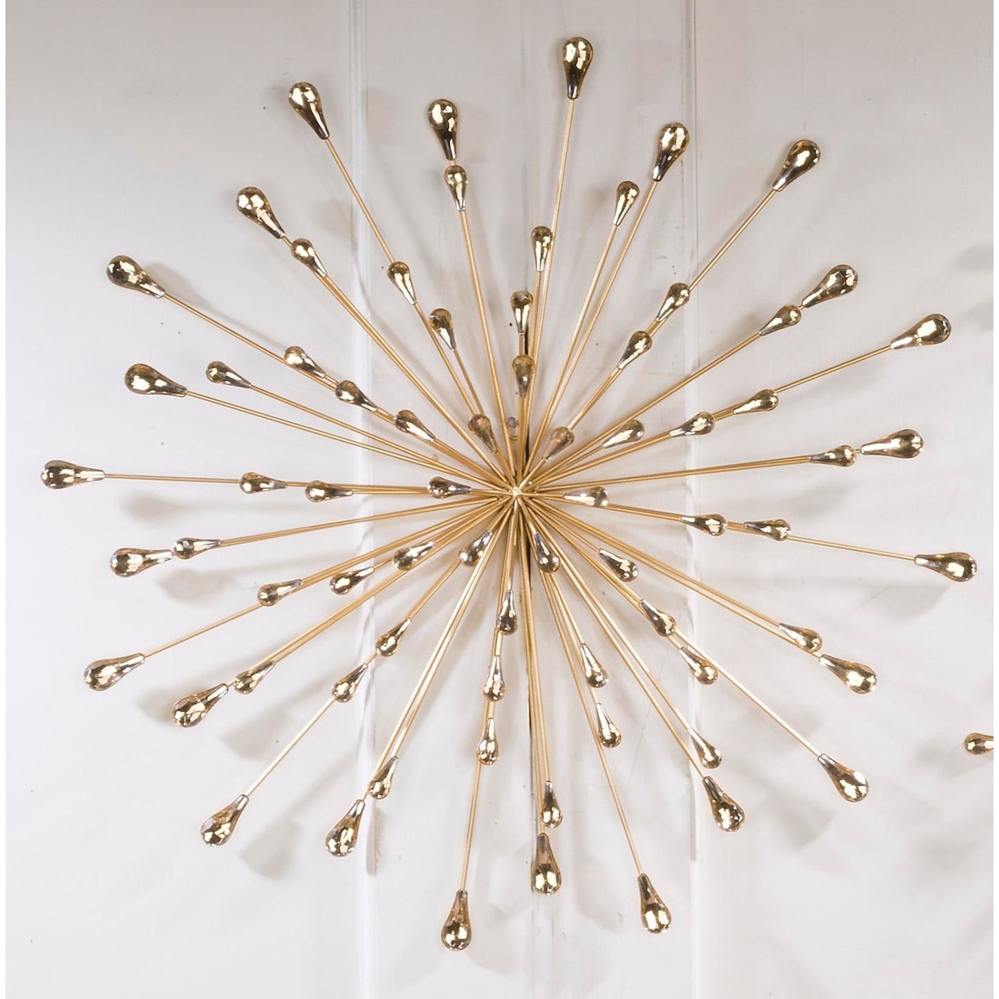 Décoration murale en métal/perles transparentes en forme d'étoile dorée de 28 diamètres