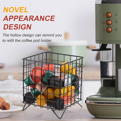 Lot de 2 porte-dosettes de café en métal, panier de rangement pour dosettes de café