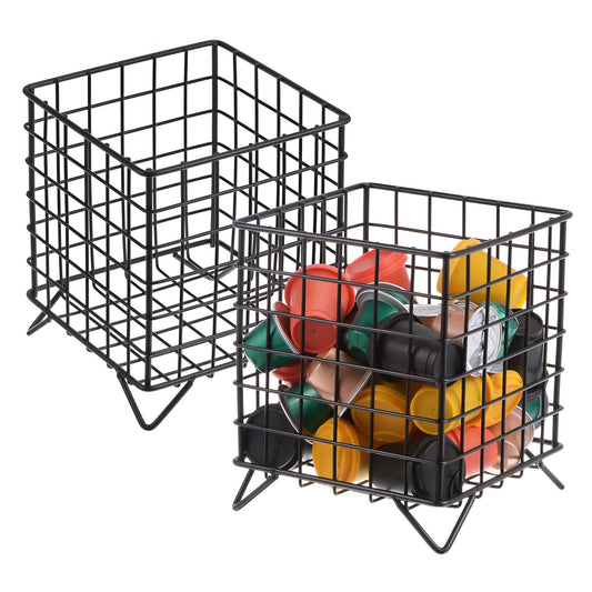 Lot de 2 porte-dosettes de café en métal, panier de rangement pour dosettes de café