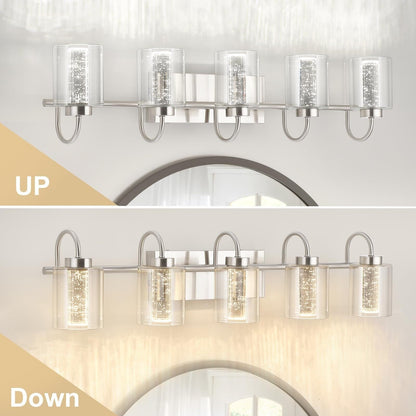 Luminaires de salle de bain 3/4/5/6 lumières en nickel brossé