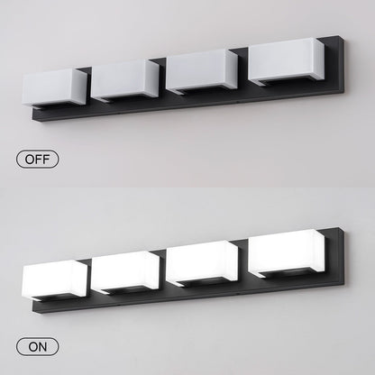 Applique murale LED moderne à intensité variable, 3, 4 ou 5 lampes, noir mat, pour salle de bain