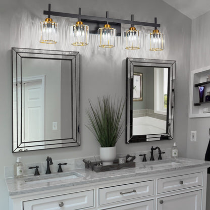 Luminaires de salle de bain modernes à 3, 4 ou 5 lumières en cristal à intensité variable, pour miroir
