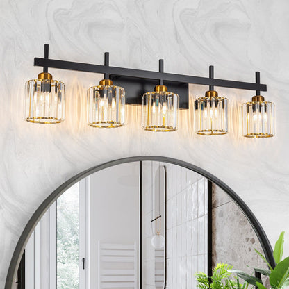 Luminaires de salle de bain modernes à 3, 4 ou 5 lumières en cristal à intensité variable, pour miroir
