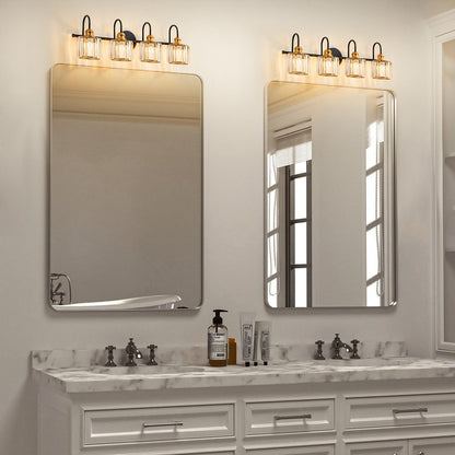 Applique murale de salle de bain moderne à 3/4 lumières, en cristal, à intensité variable, style glamour, linéaire, au-dessus du miroir