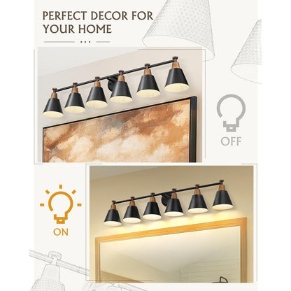 Luminaire de salle de bain moderne à 3, 5 ou 6 lampes