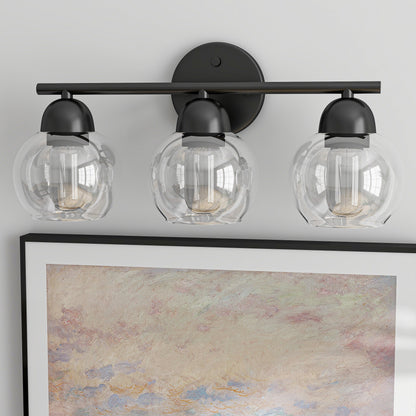 Luminaires de salle de bain ronds en verre à 3 lumières
