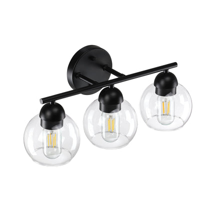 Luminaires de salle de bain ronds en verre à 3 lumières