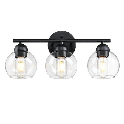 Luminaires de salle de bain ronds en verre à 3 lumières