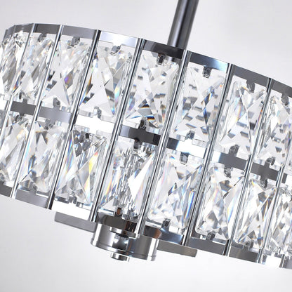 Plafonnier semi-encastré à 3 lumières en cristal pour salon et couloir