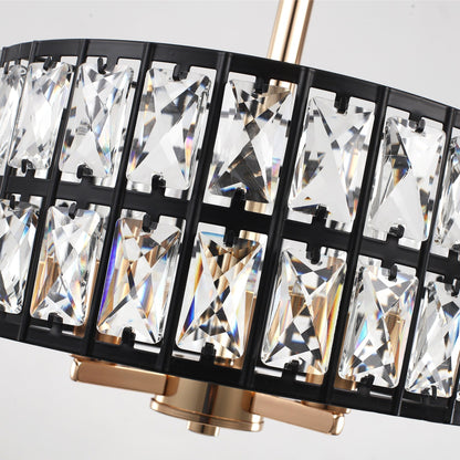 Plafonnier semi-encastré à 3 lumières en cristal pour salon et couloir