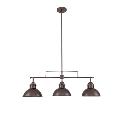 Suspension à 3 lumières en métal style campagnard rétro pour îlot de cuisine