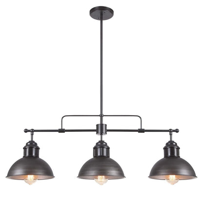 Suspension à 3 lumières en métal style campagnard rétro pour îlot de cuisine