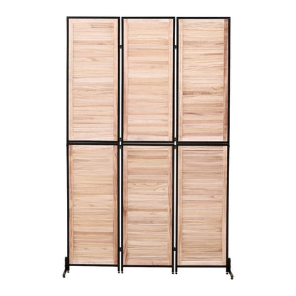 Cloisons de séparation à 3 panneaux et paravent pliable en bois naturel, cloison de séparation de 1,80 m pour séparation de pièce