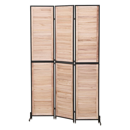 Cloisons de séparation à 3 panneaux et paravent pliable en bois naturel, cloison de séparation de 1,80 m pour séparation de pièce