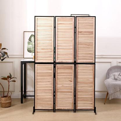 Cloisons de séparation à 3 panneaux et paravent pliable en bois naturel, cloison de séparation de 1,80 m pour séparation de pièce