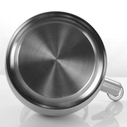 Bouilloire sifflante ronde en argent brossé de 3 litres avec poignée ergonomique en argent