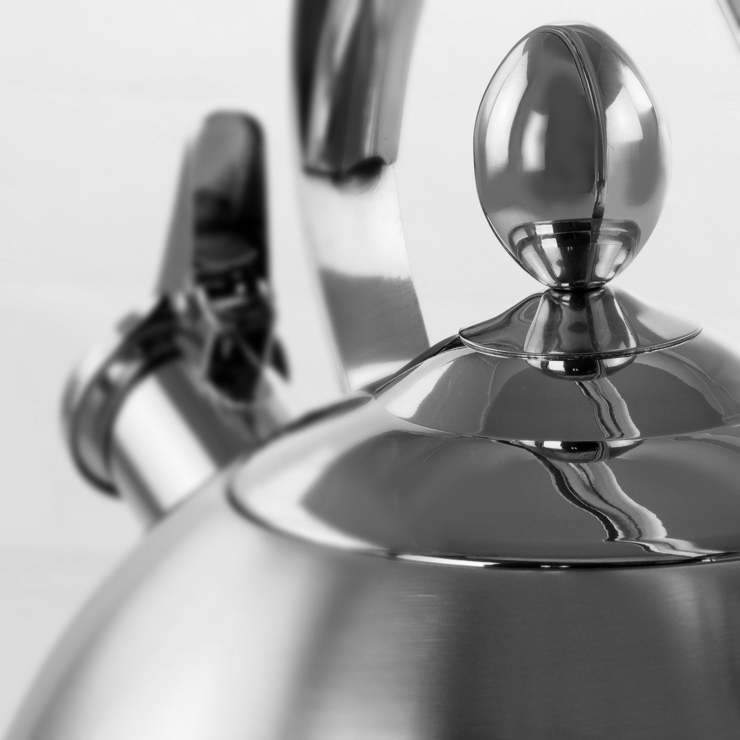 Bouilloire sifflante ronde de 3 litres pour cuisinière en argent
