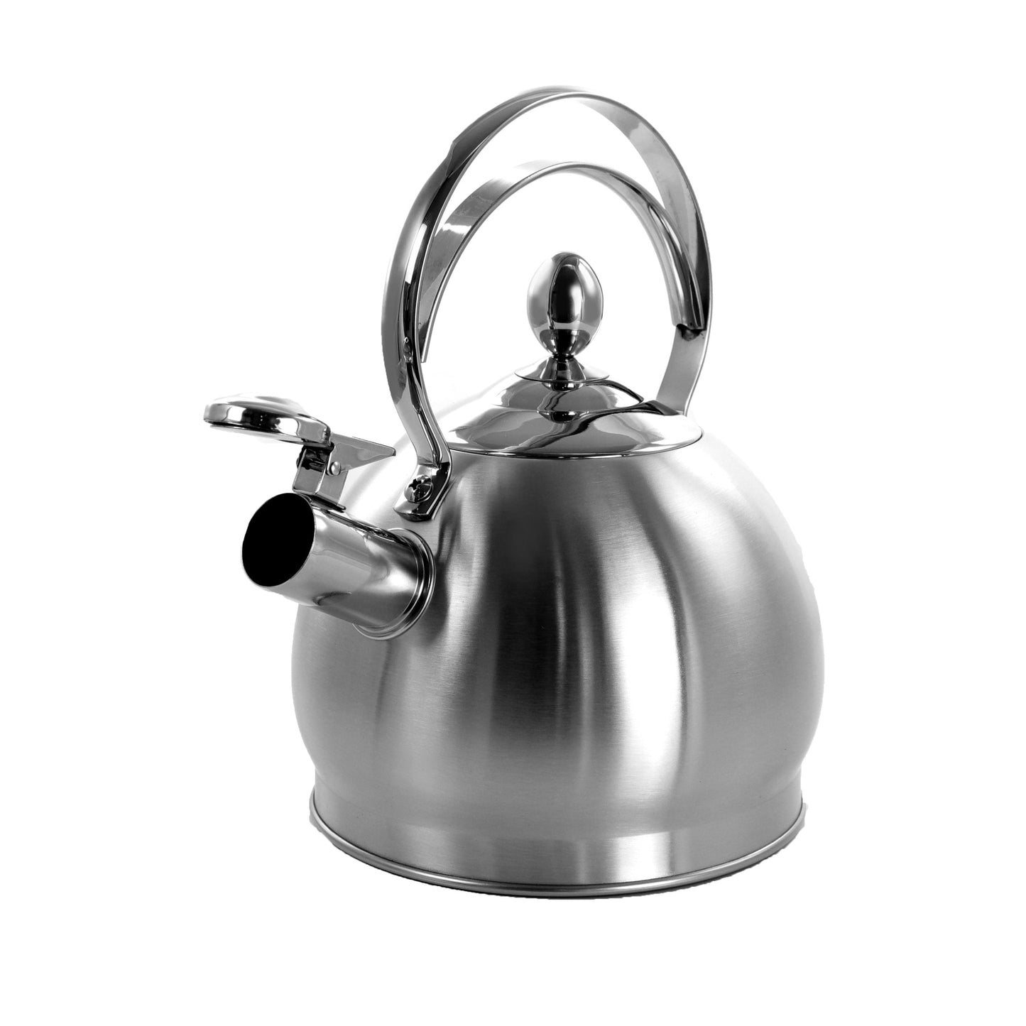 Bouilloire sifflante ronde de 3 litres pour cuisinière en argent