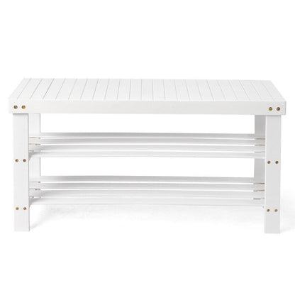 Banc à chaussures à 3 niveaux, organiseur de rangement pour chaussures pouvant supporter jusqu'à 240 lb