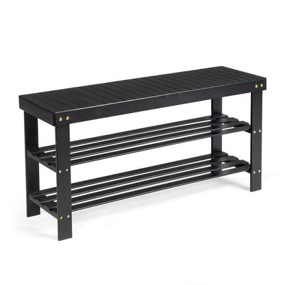 Banc à chaussures à 3 niveaux, organiseur de rangement pour chaussures pouvant supporter jusqu'à 240 lb