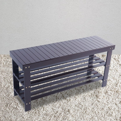 Banc à chaussures à 3 niveaux, organiseur de rangement pour chaussures pouvant supporter jusqu'à 240 lb