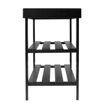 Banc à chaussures à 3 niveaux, organiseur de rangement pour chaussures pouvant supporter jusqu'à 240 lb